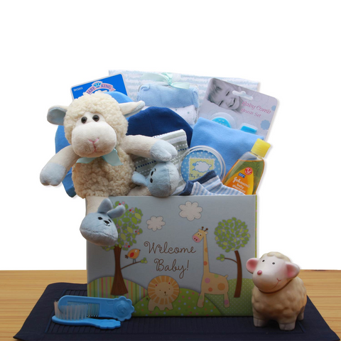 Welcome New Baby Gift Box - Blue | Baby Bath Set Boy Gift