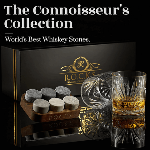 Whiskey Chilling Stones Gift Set With 2 Palm Crystal