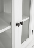 White Accent Cabinet With Glass Doors - WhatYouNeedSales