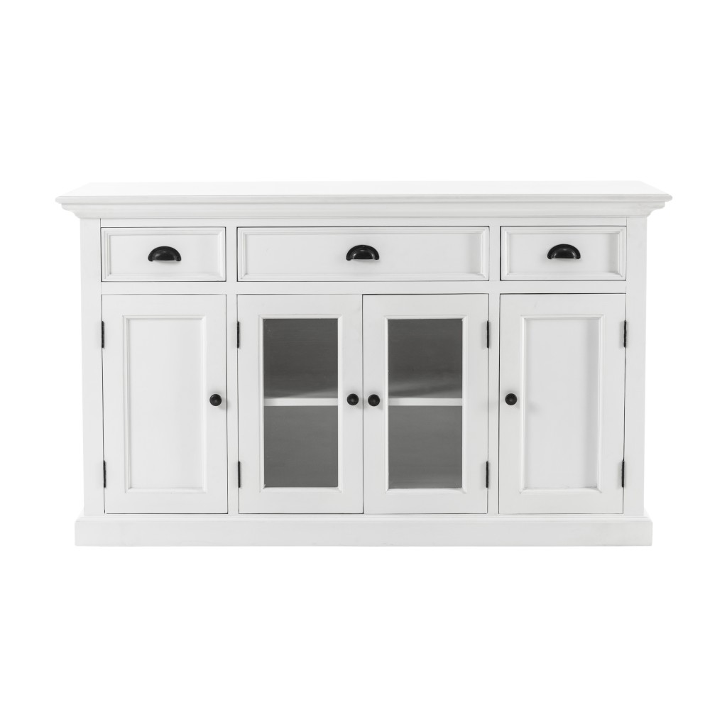 White Accent Cabinet With Glass Doors - WhatYouNeedSales