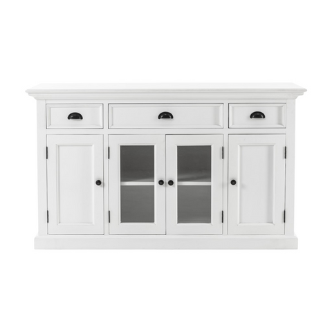 White Accent Cabinet With Glass Doors - WhatYouNeedSales