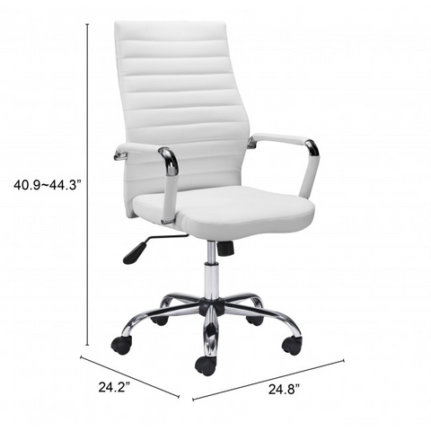 White Faux Leather Ergonomic Classic Office Chair - WhatYouNeedSales