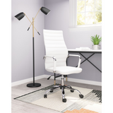 White Faux Leather Ergonomic Classic Office Chair - WhatYouNeedSales