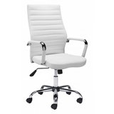 White Faux Leather Ergonomic Classic Office Chair - WhatYouNeedSales