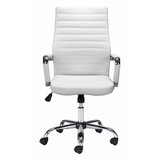 White Faux Leather Ergonomic Classic Office Chair - WhatYouNeedSales