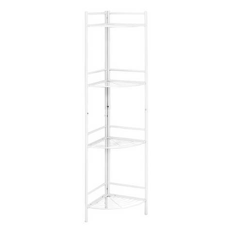 BOOKCASE - 58"H / WHITE METAL CORNER ETAGERE - WhatYouNeedSales