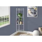 BOOKCASE - 58"H / WHITE METAL CORNER ETAGERE - WhatYouNeedSales