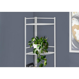 BOOKCASE - 58"H / WHITE METAL CORNER ETAGERE - WhatYouNeedSales