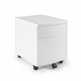 White Two Drawer Rolling Filing Cabinet - WhatYouNeedSales