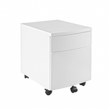 White Two Drawer Rolling Filing Cabinet - WhatYouNeedSales