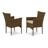 Wicker Patio Set Brown | Outdoor-Furniture Dining Set