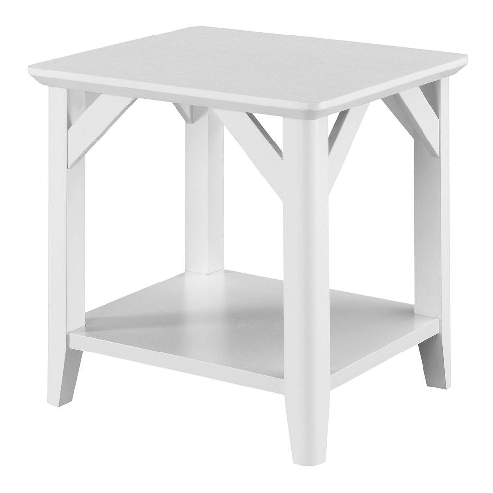 Winston End Table with Shelf White - Rustic