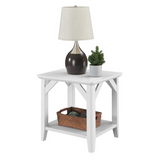 Winston End Table with Shelf White - Rustic