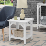 Winston End Table with Shelf White - Rustic