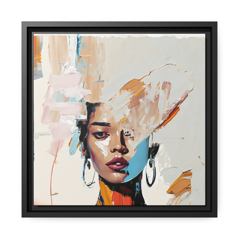 Woman Abstract Portrait Canvas Wall Art With Frame - WhatYouNeedSales