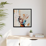 Woman Abstract Portrait Canvas Wall Art With Frame - WhatYouNeedSales