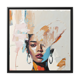 Woman Abstract Portrait Canvas Wall Art With Frame - WhatYouNeedSales