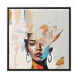 Woman Abstract Portrait Canvas Wall Art With Frame - WhatYouNeedSales