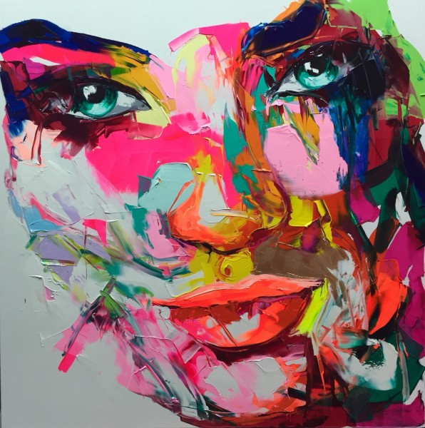 Woman Pink Red Knife Art Faces  Painting - WhatYouNeedSales