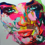 Woman Pink Red Knife Art Faces  Painting - WhatYouNeedSales