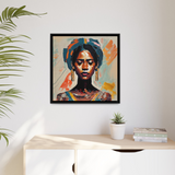 Woman With Turban Portrait Canvas Wall Art With Frame - WhatYouNeedSales