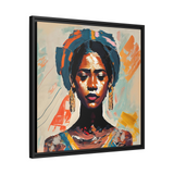 Woman With Turban Portrait Canvas Wall Art With Frame - WhatYouNeedSales