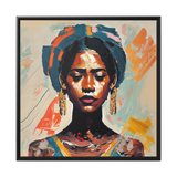 Woman With Turban Portrait Canvas Wall Art With Frame - WhatYouNeedSales