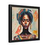 Woman With Turban Portrait Canvas Wall Art With Frame - WhatYouNeedSales