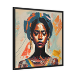 Woman With Turban Portrait Canvas Wall Art With Frame - WhatYouNeedSales