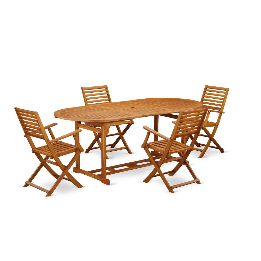 Wooden Patio Set Natural Oil - BSBS5CANA