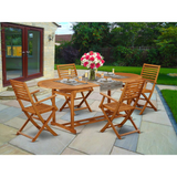 Wooden Patio Set Natural Oil - BSBS5CANA