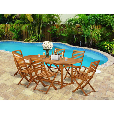 Wooden Patio Set Natural Oil | BSBS72CANA