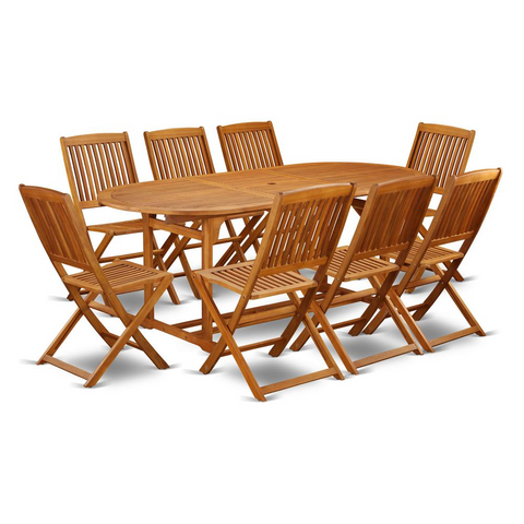 Wooden Patio Set Natural Oil | BSCM9CWNA