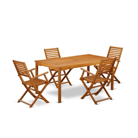 Wooden Patio Set Natural Oil | CMBS5CANA