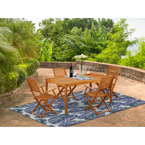 Wooden Patio Set Natural Oil | CMBS5CANA