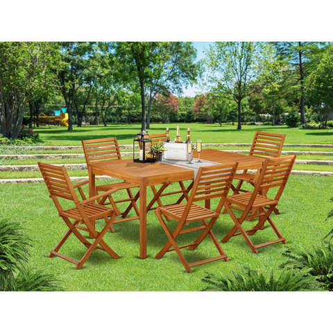 Wooden Patio Set Natural Oil CMBS72CANA