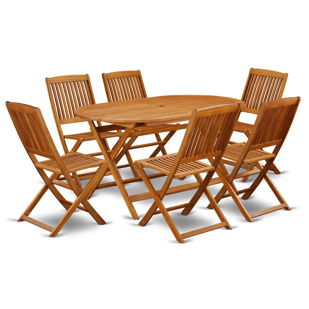 Wooden Patio Set Natural Oil | DICM7CWNA | Outdoor-Furniture