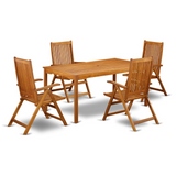 Wooden Patio Set Natural Oil - Outdoor Furniture Dining Set