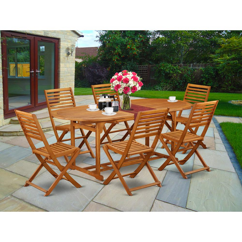 Wooden Patio Set Natural Oil | Outdoor-Furniture Dining Set