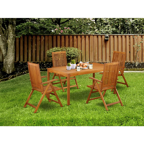 Wooden Patio Set Natural Oil - Outdoor Furniture Dining Set