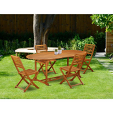 Wooden Patio Set Natural Oil | Outdoor-Furniture Dining Set