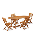 Wooden Patio Set Natural Oil | Outdoor-Furniture Dining Set