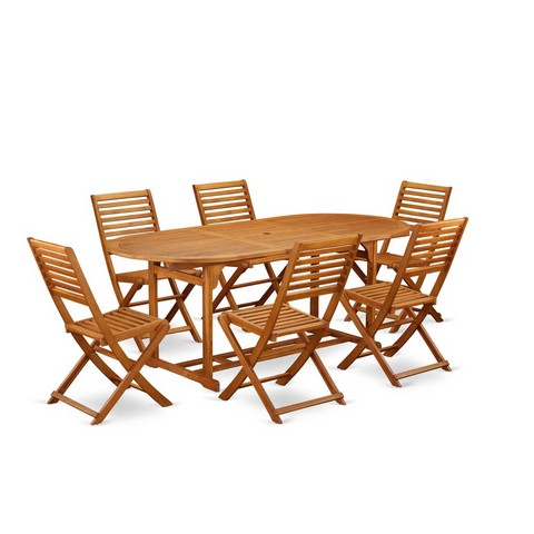 Wooden Patio Set Natural Oil | Outdoor-Furniture Dining Set