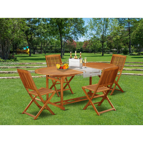 Wooden Patio Set Natural Oil - Weather-Resistant Outdoor