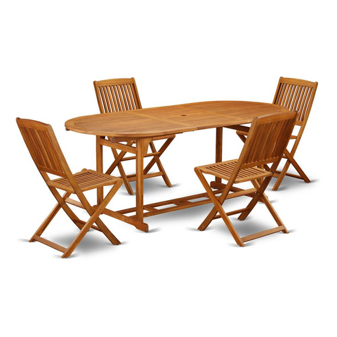 Wooden Patio Set Natural Oil - Weather-Resistant Outdoor