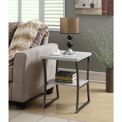 X-Calibur End Table - Modern and Durable with Bottom Shelf