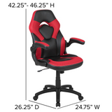 X10 Gaming Chair Racing Office Ergonomic Computer PC Adjustable Swivel Chair with Flip-up Arms, Red/Black LeatherSoft - WhatYouNeedSales