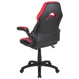 X10 Gaming Chair Racing Office Ergonomic Computer PC Adjustable Swivel Chair with Flip-up Arms, Red/Black LeatherSoft - WhatYouNeedSales