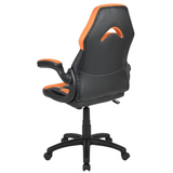 X10 Gaming Chair Racing Office Ergonomic Computer PC Adjustable Swivel Chair with Flip-up Arms, Orange/Black LeatherSoft - WhatYouNeedSales