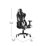 X20 Gaming Chair Racing Office Computer PC Adjustable Chair with Reclining Back and Transparent Roller Wheels in Black LeatherSoft - WhatYouNeedSales